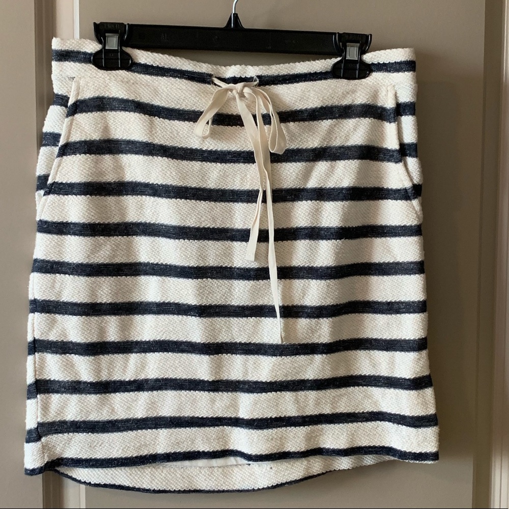 Loft Navy Striped Skirt